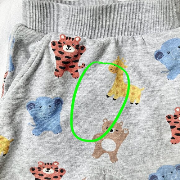(🎨$3 PLAY) H&M 9-12 Months Baby Animals Grey Sweatpants Pants - Picture 4 of 4